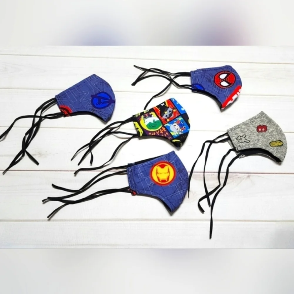 New Bundle of 5 Kids Handmade Face Masks A